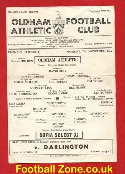 Oldham Athletic v Sofia Select X1 1966