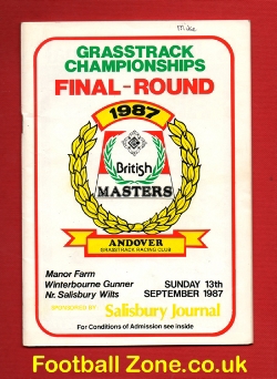 Andover Speedway Grasstrack Championship Final Round 1987 Signed