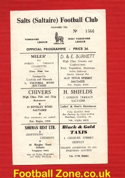 Saltire v Ossett Town 1956 – Salts Football Programme
