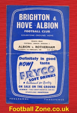 Brighton Hove Albion v Rotherham United 1959