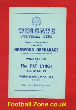 Wingate v Pat Lynch All Star X1 1956 – Norwood Orphanage