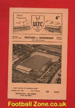 Watford v Birmingham City 1960 – FA Cup