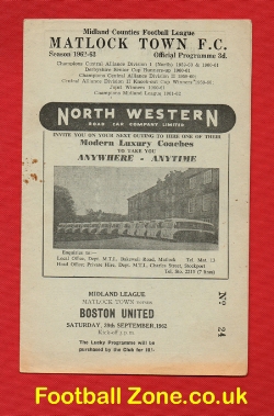 Matlock Town v Boston United 1962