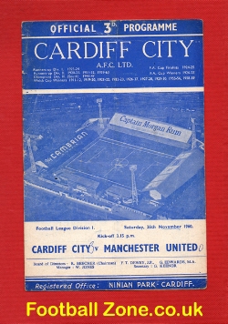 Cardiff City v Manchester United 1960 – Debut Noel Cantwell