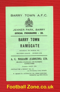 Barry Town v Ramsgate 1965