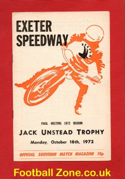 Exeter Speedway Jack Unstead Trophy 1972