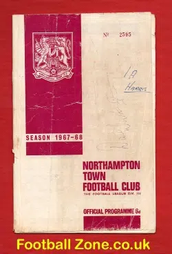 Northampton Town v Grimsby 1967 - Multi Autographed Signed