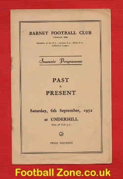 Barnet v Barnet Past 1952 - Old Friendly Match