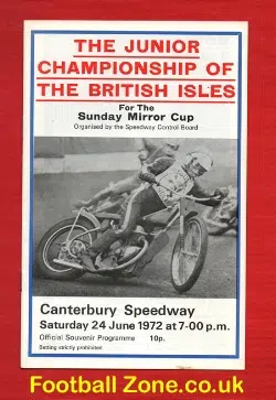 Speedway Junior Championship Of British Isles 1972 at Canterbury
