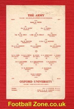 Army v Oxford University 1950 – Cahill of Fulham