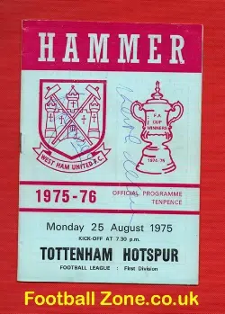 West Ham United v Tottenham 1975 – Multi Autographed