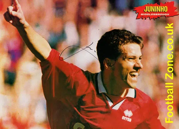 Manchester United Lee Sharpe + Juninho Boro Signed Poster