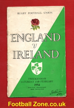 England Rugby v Ireland 1954