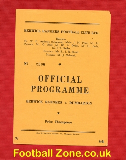Berwick Rangers v Dumbarton 1960