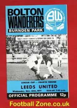 Bolton Wanderers v Leeds United 1977