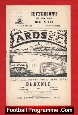 Ards v Ballymena United 1959 – Irish