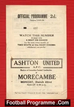 Ashton United v Morecambe 1954