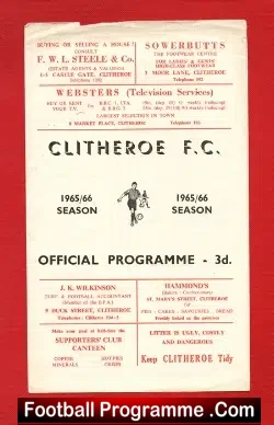 Clitheroe v Guinness Exports 1965 – Friendly Match
