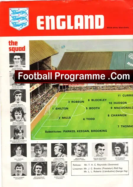 England v Scotland 1972 – U23 International – Multi Autographed
