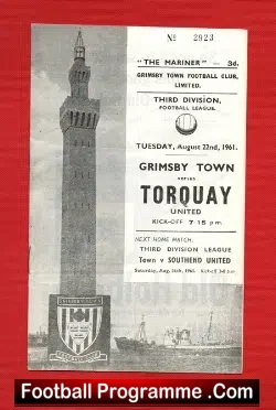Grimsby Town v Torquay United 1961 - football programme