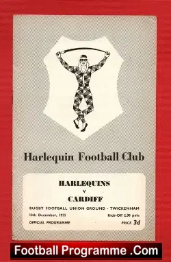 Harlequins Rugby v Cardiff 1955 – Twickenham