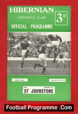Hibernian Hibs v St Johnstone 1963 - football programme