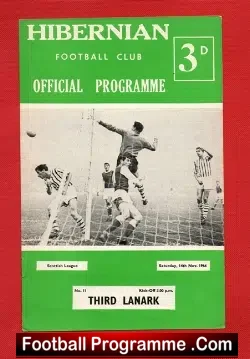 Hibernian Hibs v Third Lanark 1964