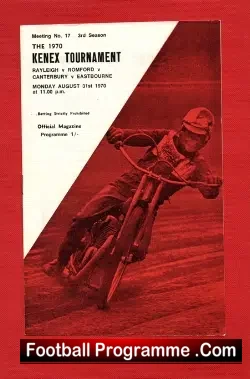 Kenex Tournament Rayleigh Romford Canterbury Eastbourne 1970
