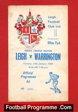 Leigh Rugby v Warrington 1969