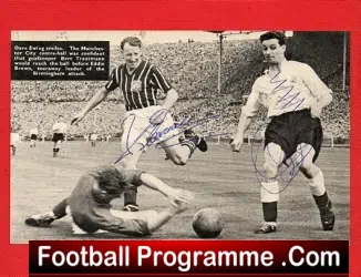 Manchester City v Birmingham City 1956 - Cup Final Signed Pic - football programme