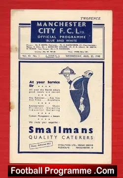 Manchester City v Preston 1948 – inc Newspaper Article 7 Seconds