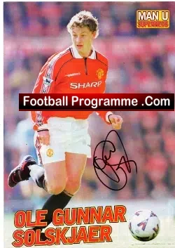Manchester United Ole Gunnar Solskjaer Autograph Picture - football memorabilia