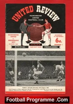 Manchester United v Birmingham City 1962 - football programme