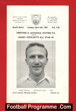 Micky Stewart Testimonial Tooting Mitcham United 1965
