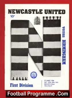 Newcastle United v Birmingham City 1975