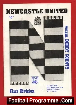 Newcastle United v Derby County 1975