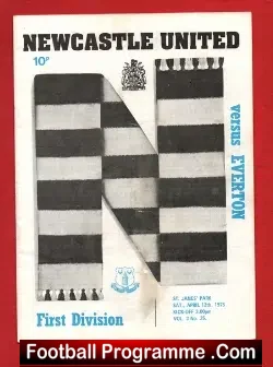 Newcastle United v Everton 1975