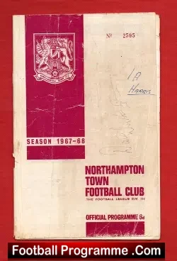 Northampton Town v Grimsby 1967 – Multi Autographed Signed