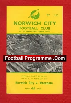 Norwich City v Wrexham 1960