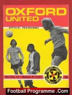 Oxford United v Manchester United 1972 - football programme