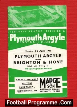 Plymouth Argyle v Brighton 1961