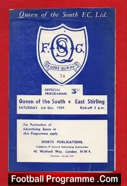 Queen Of The South v East Sterlingshire 1959