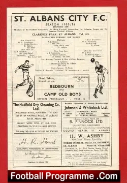 Redbourn v Camp Old Boys 1956 – Cup Final at St Albans FC