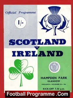 Scotland v Northern Ireland 1964 - football programme