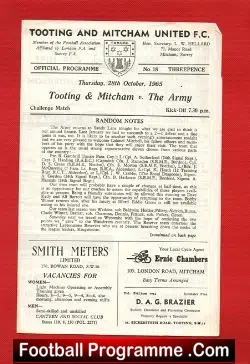 Tooting Mitcham United v The Army 1965