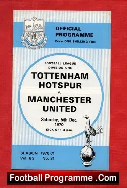 Tottenham Hotspur v Manchester United 1970
