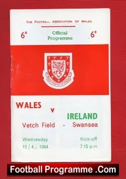 Wales v Northern Ireland 1964 – George Best Debut 1st Match