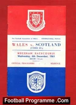 Wales v Scotland 1961 – Under 23’s at Wrexham