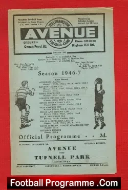 Walthamstow Avenue v Tufnell Park 1946