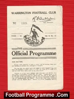 Warrington Rugby v Broughton 1937